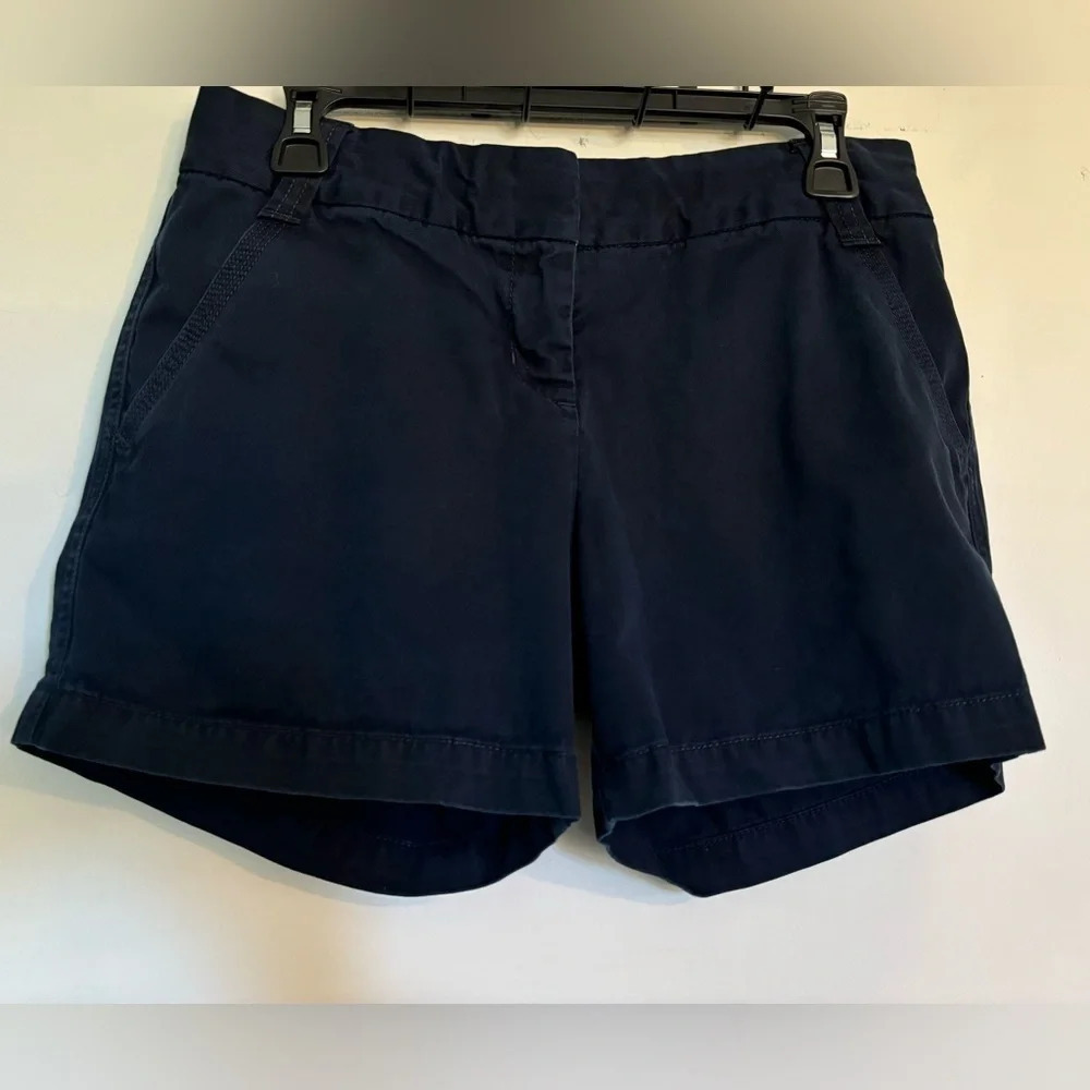 J. Crew‎ Womens Classic Twill Chino Weathered Broken in City Fit Navy Sz 4
